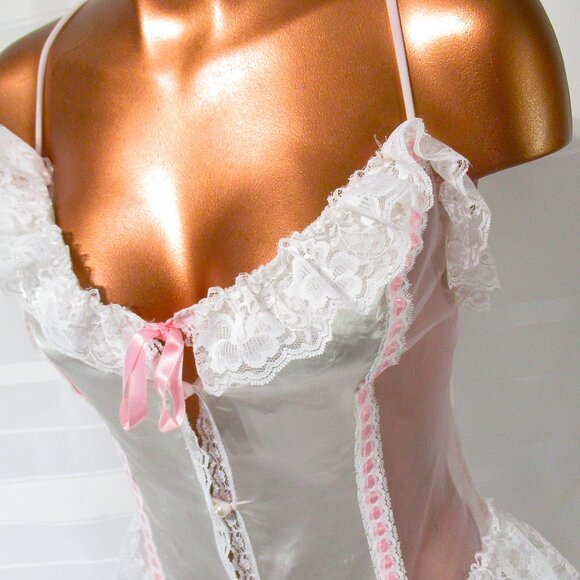 Vintage Duet Satin Sissy Babydoll Top L - Picture 8 of 10